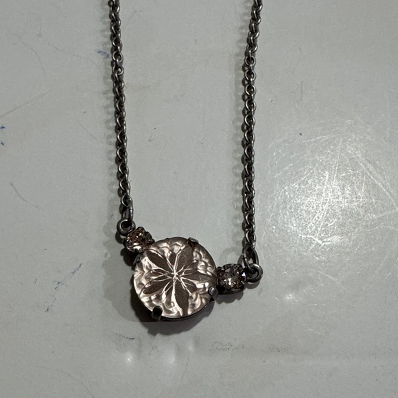 Sabika Silver Tone Necklace with Pink Pendant - Picture 8 of 14